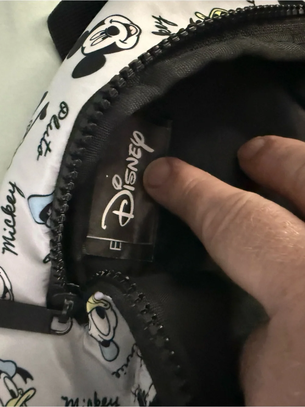 Disney Bioworld Mini Backpack in White with Black Straps and Colorful Character